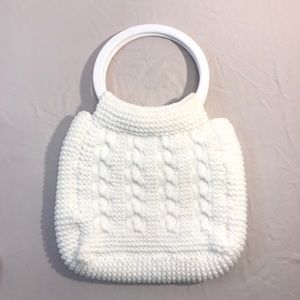 Vintage Handmade Crochet Purse or Handbag With Plastic Loops